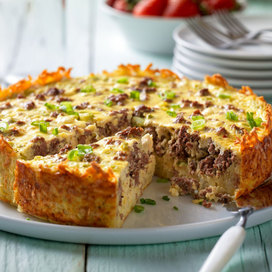 BEEF BREAKFAST SAUSAGE & GOAT CHEESE EGG BAKE