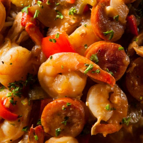 Shrimp Gumbo with Jalapeno Cheddar Sausage