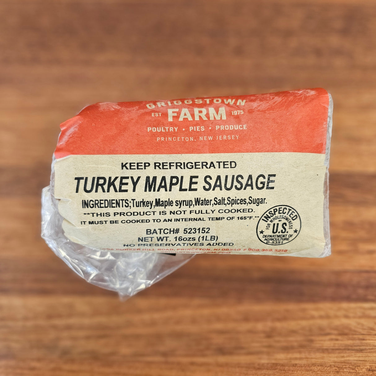 Griggstown Farm turkey maple sausage – all-natural, antibiotic-free breakfast sausage from Chop Box”
