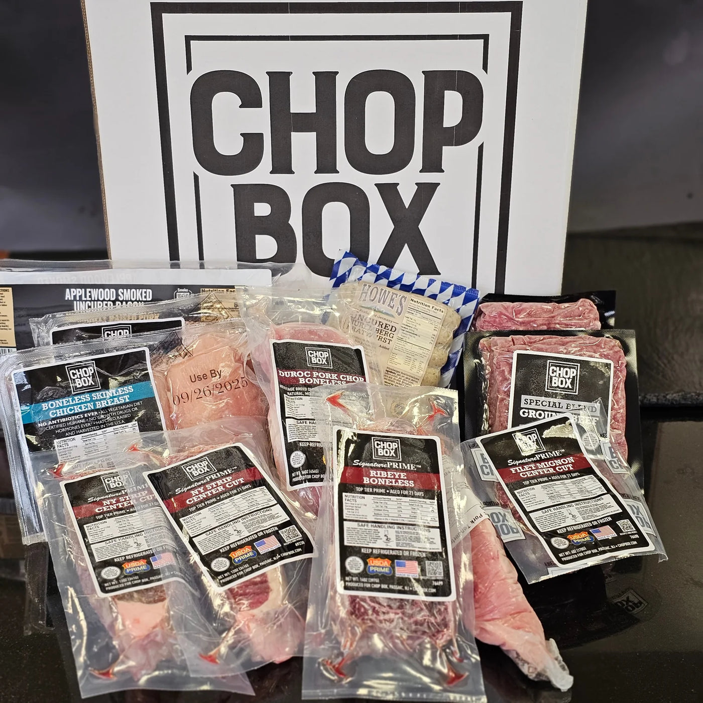 Chop Box Essentials box with meat for value price