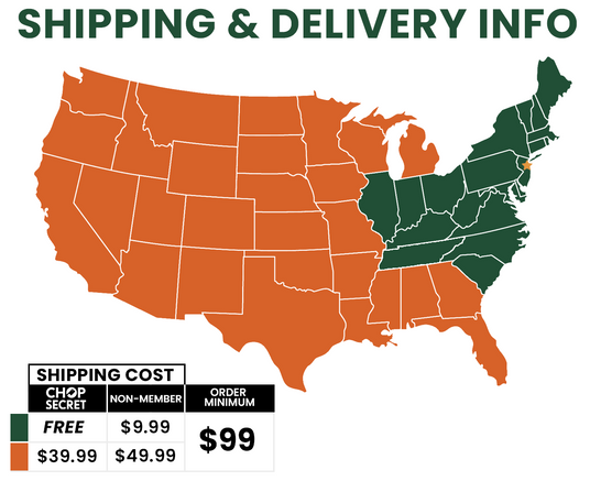 Map of the United States with shipping cost information displayed.