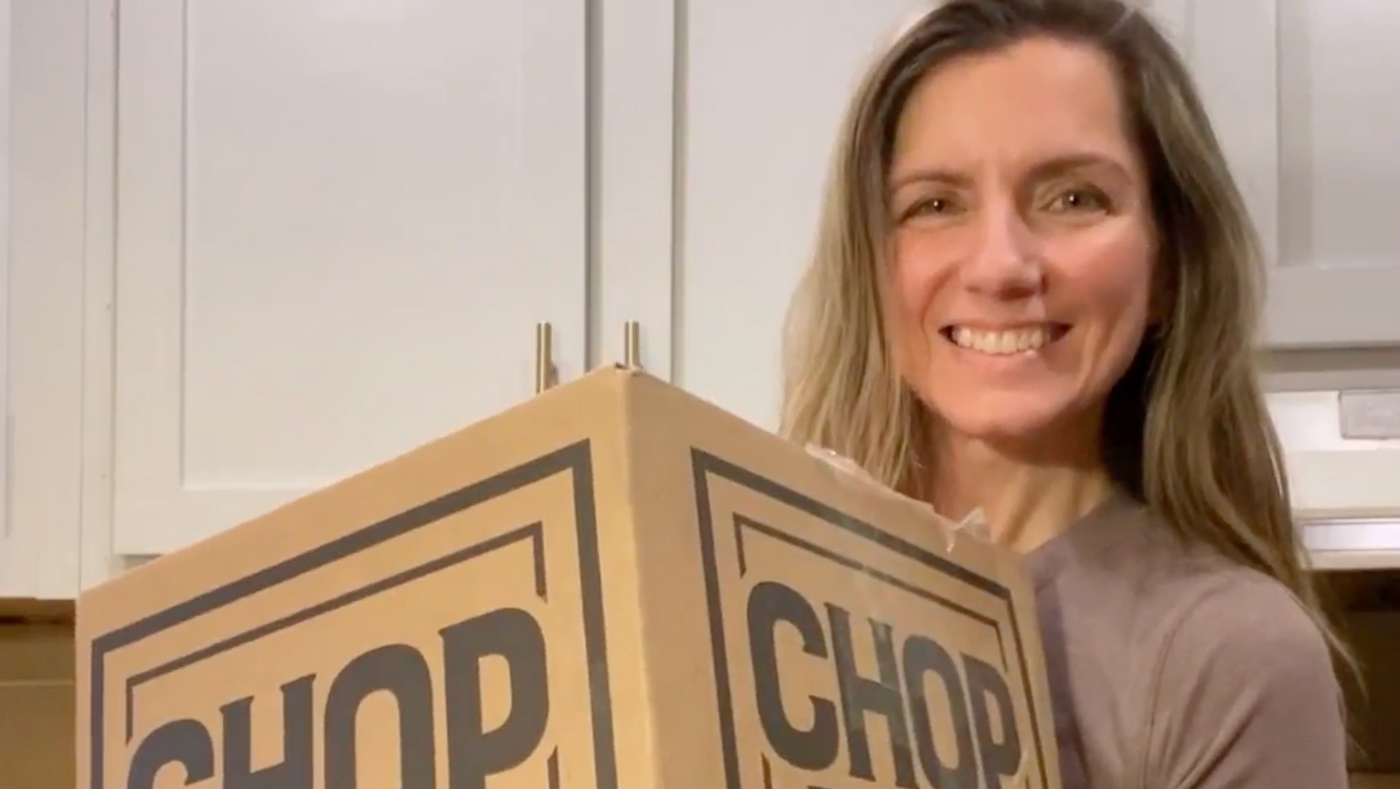Woman unboxing Chop Box