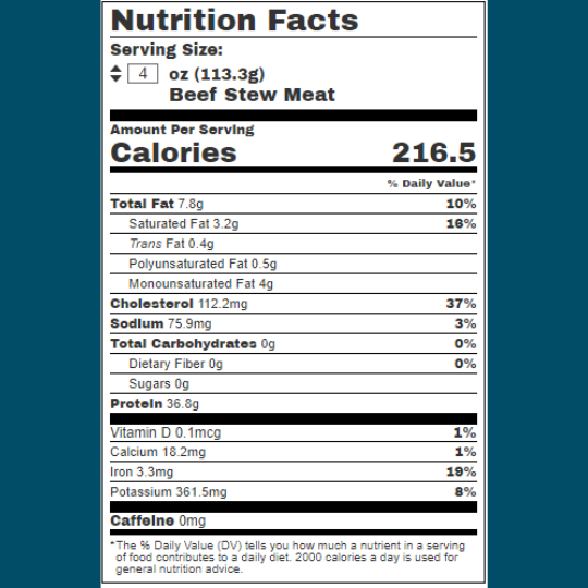 Beef Stew Meat, Choice