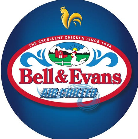 Bell & Evans logo with a blue background