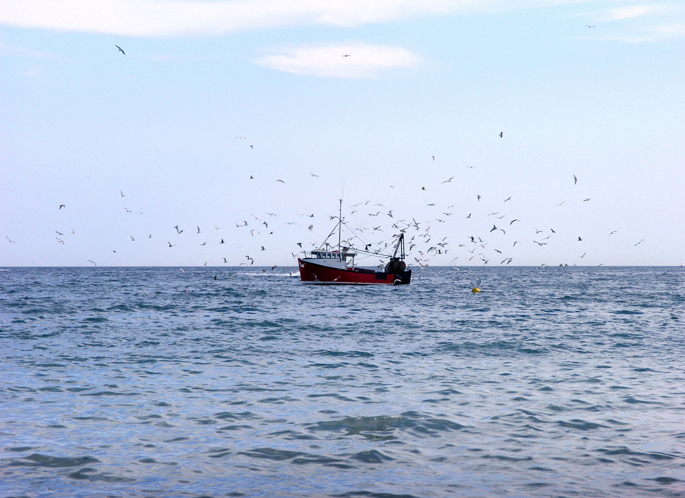 Line catch fishing boat in the ocean
