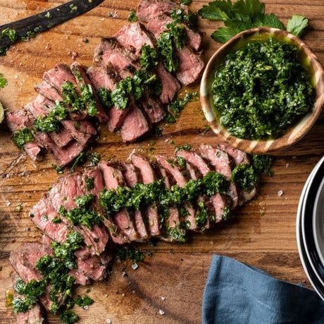 Chimichurri-Marinated NY Strip Steaks