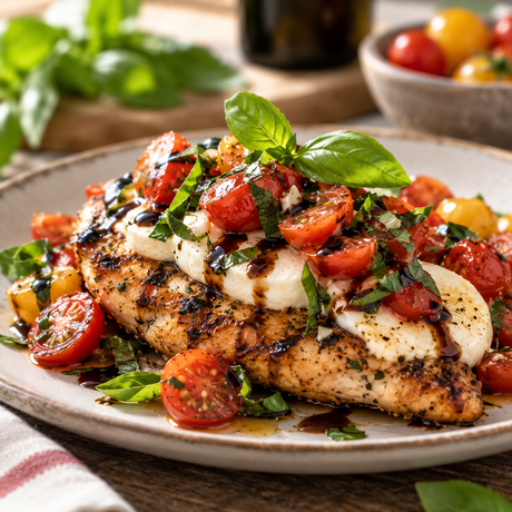 Grilled Marinated Chicken Breast Caprese