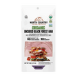 North Country Smokehouse organic uncured black forest ham packaging on a white background