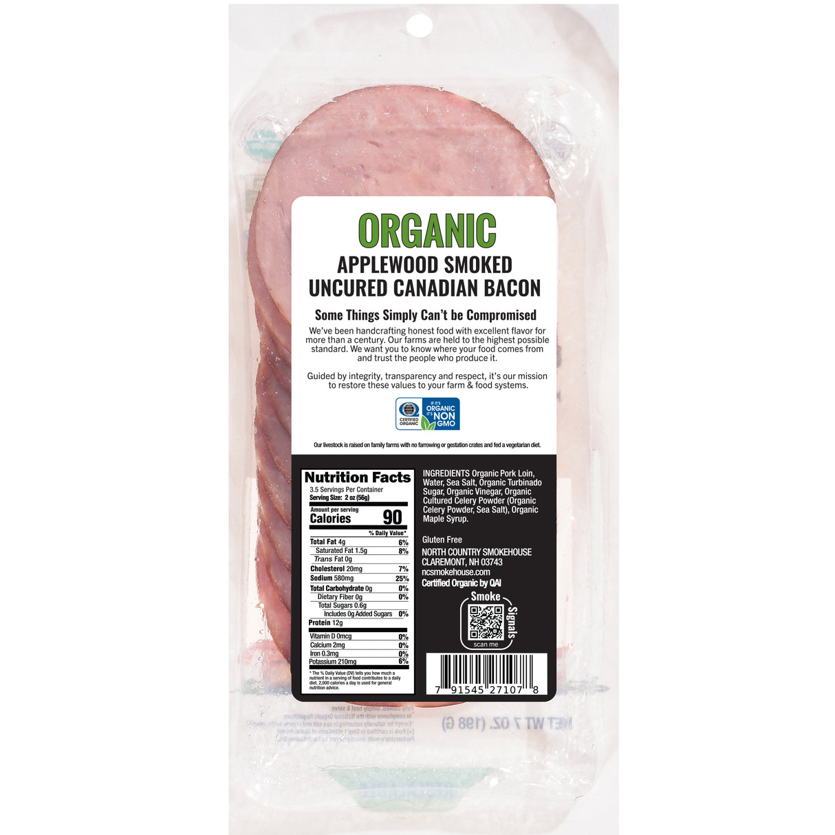 Organic Applewood Smoked Canadian Bacon