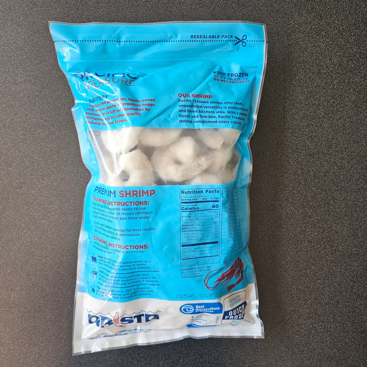 White Shrimp 16/20 Raw P&D Tail-On