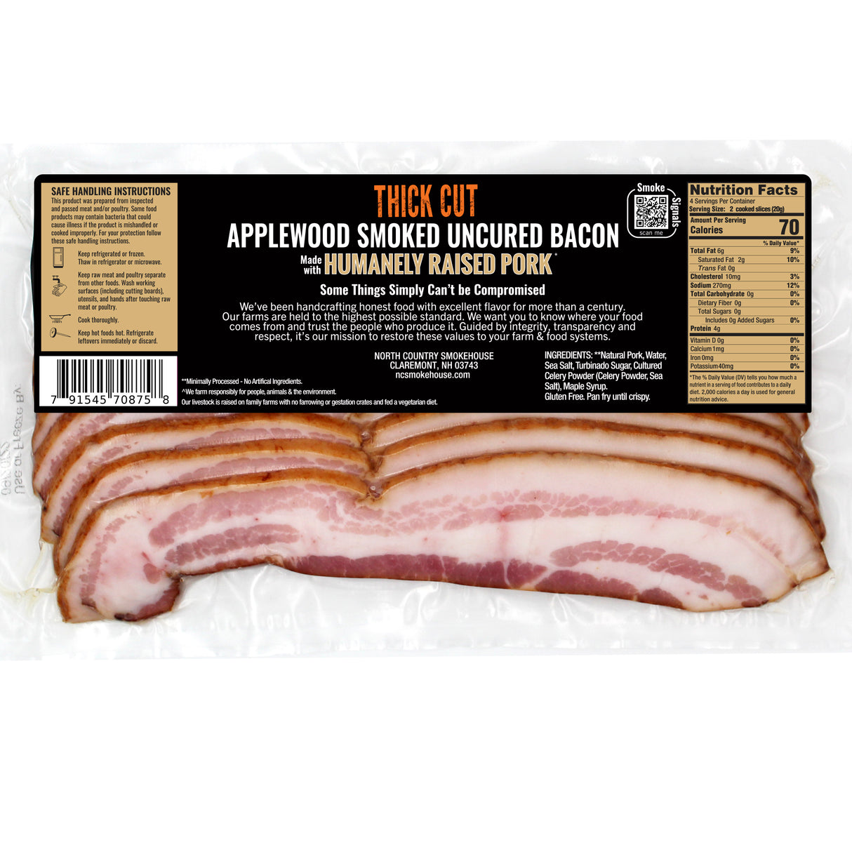 Thick Cut Applewood Smoked Uncured Bacon