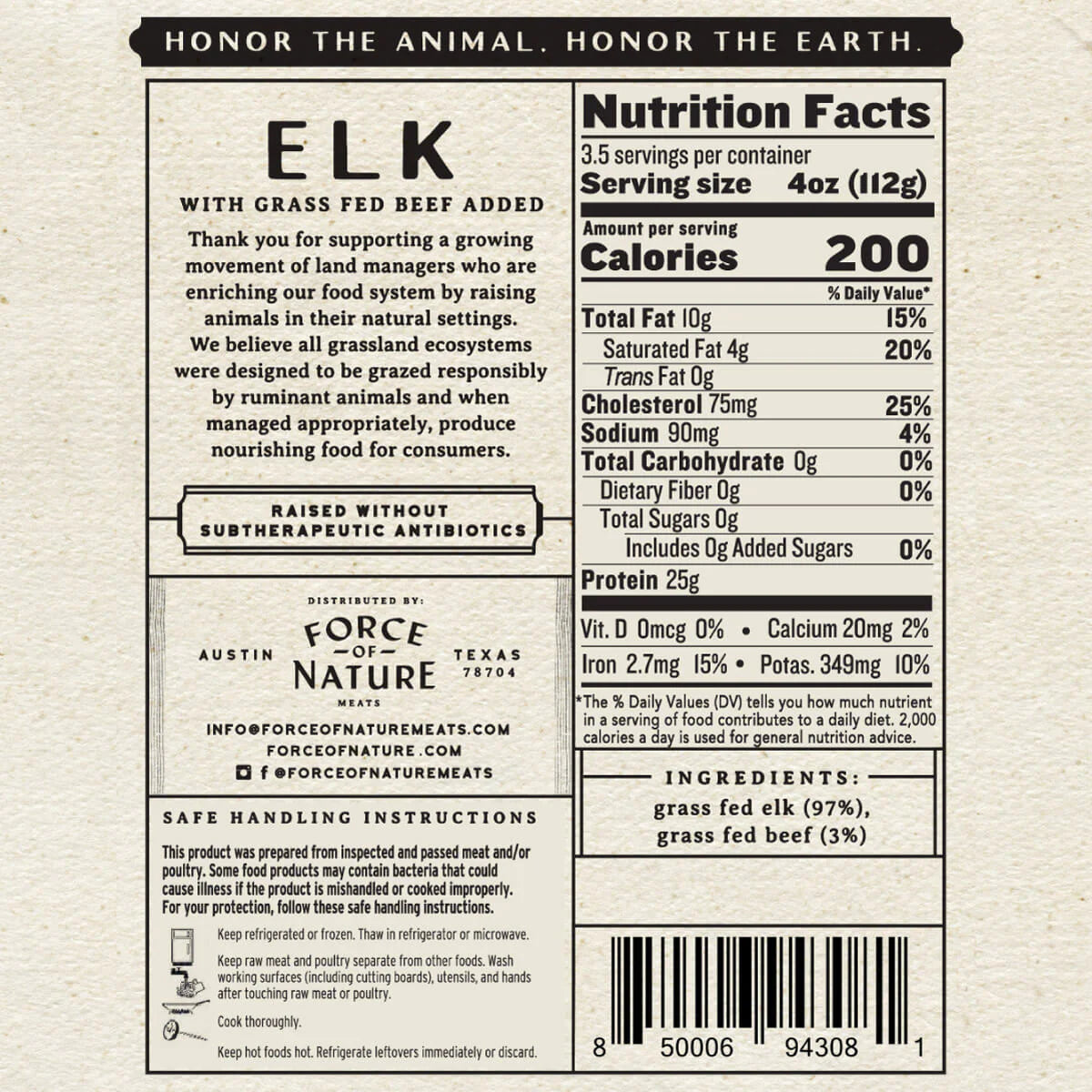 Grass-Fed Ground Elk
