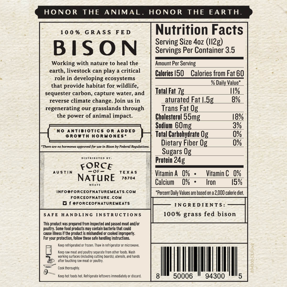 Grass-Fed Ground Bison