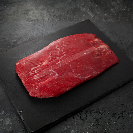 Flank steak on flat surface