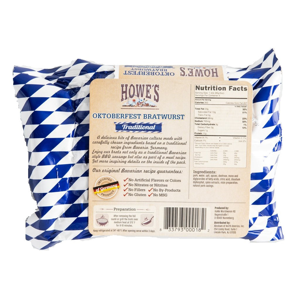 Bratwurst Oktoberfest de HoWe, 12 oz