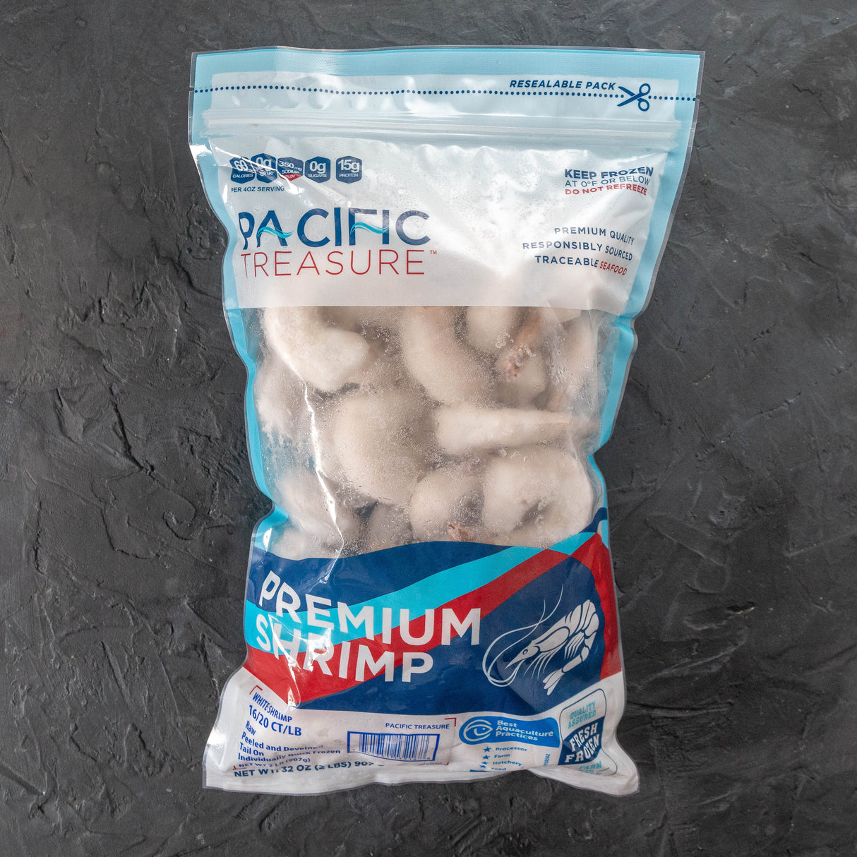 White Shrimp 16/20 Raw P&D Tail-On